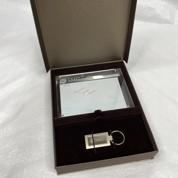 SMU Lucite Picture Frame and Keychain Gift Set - Picture 1 of 7